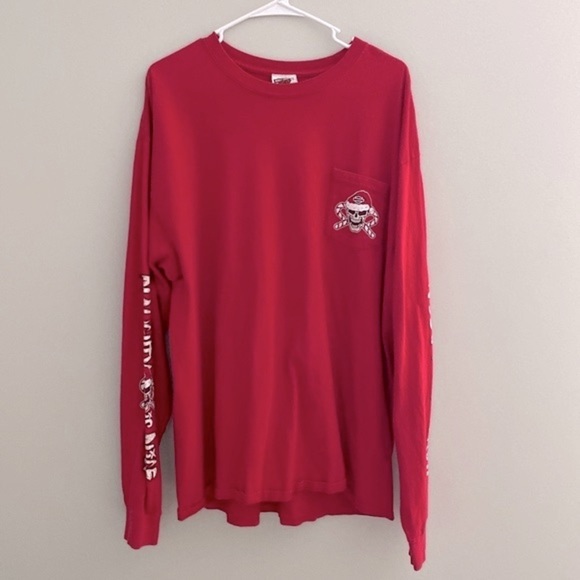 Harley Davidson red long sleeve Christmas tee - Picture 1 of 9